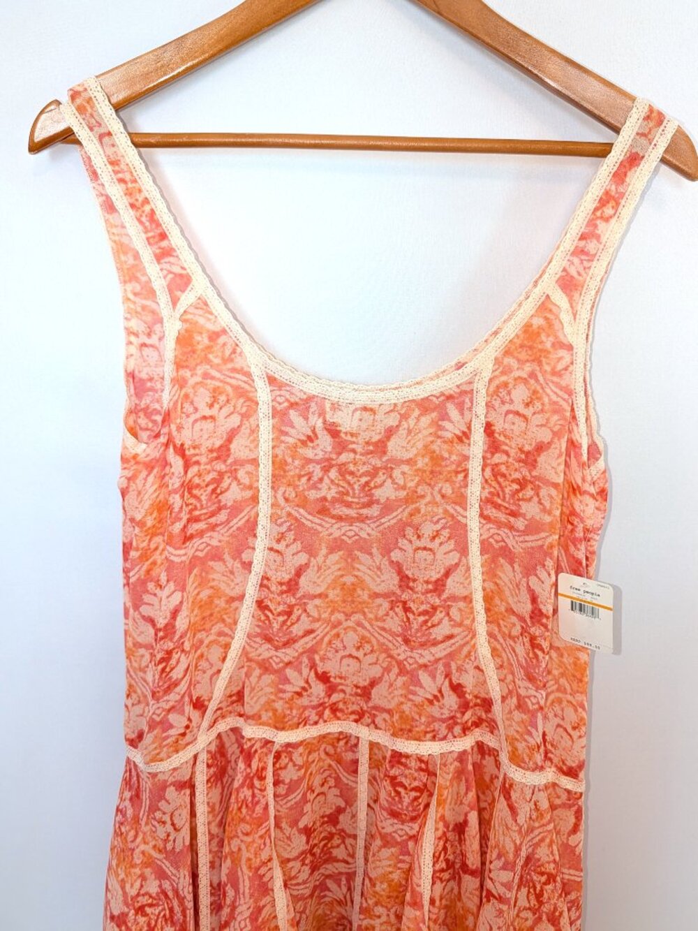NWT Intimately Free People | Lace Trimmed Handkerchief Sheer Mini Dress Small - Picture 5 of 11